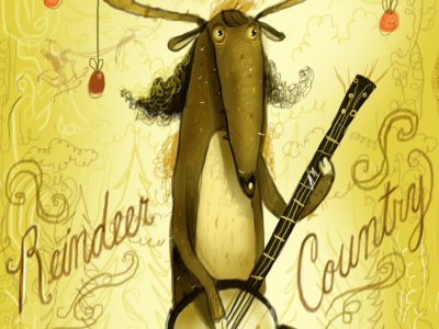 Reindeer Country banjo blitzer character design christmas country holidays illustration mistletoe music reindeer santa sketch