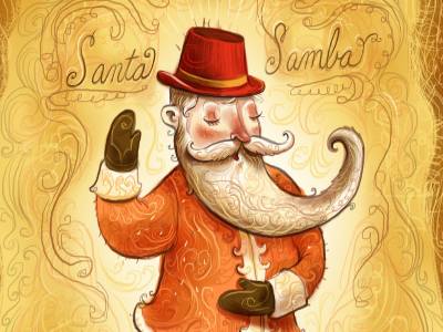 Santa Samba beard character design christmas dance fedora holidays illustration samba santa sketch squiggles