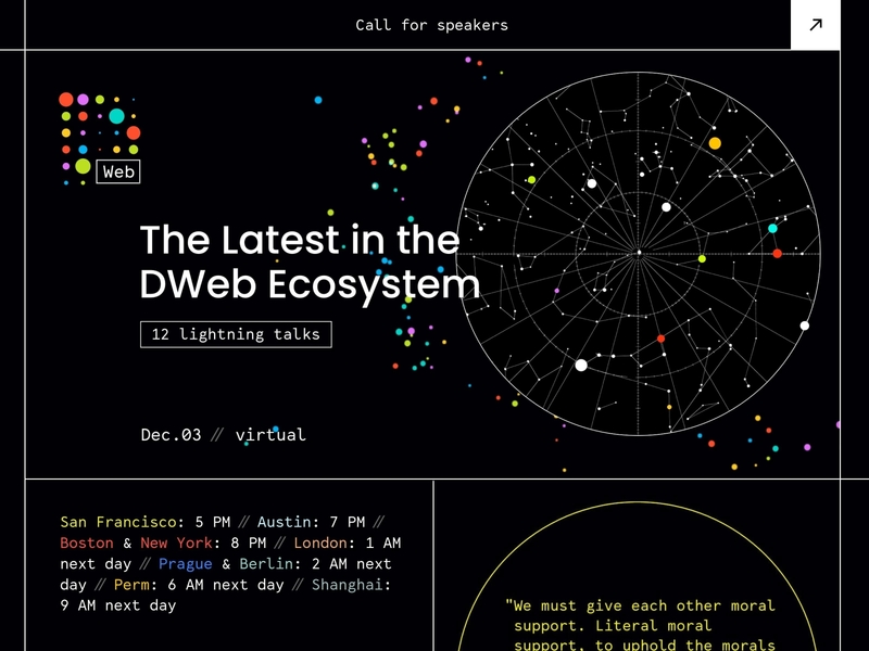 DWeb meetup - December cover brand identity colorful logo community brand cover design decentralization event key visual