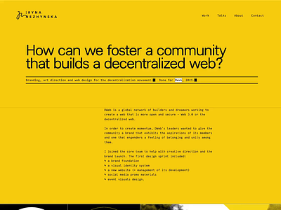 DWeb case study case study community community brand decentralization open-source
