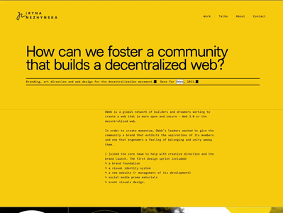 DWeb case study case study community community brand decentralization open source