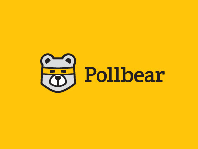 Pollbear Logo animal app bear startup yellow