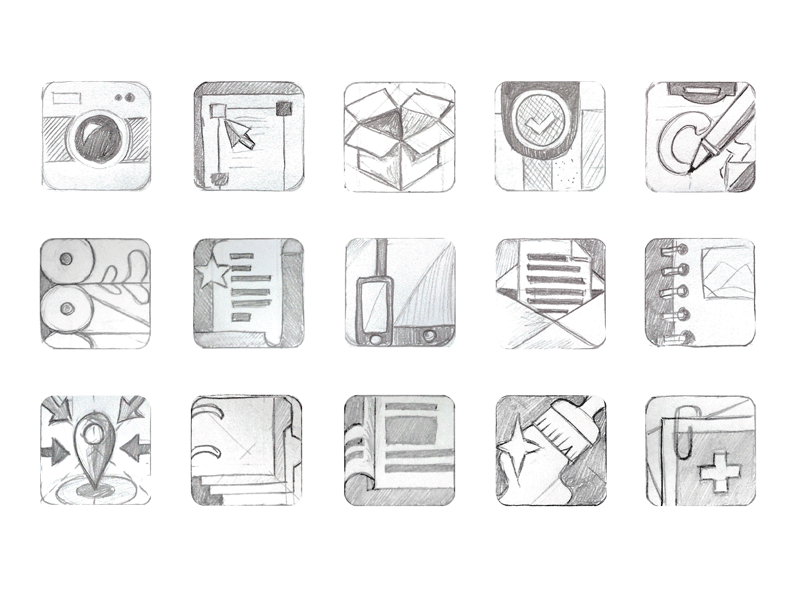 Drawing custom icons flat gif icons metro sketches