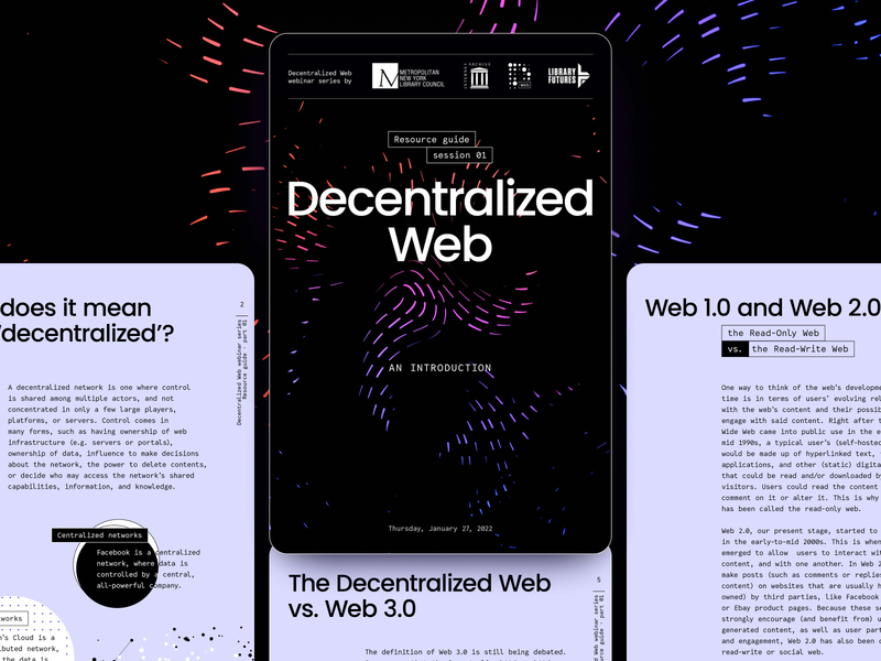 Decentralized Web webinar series - Resource guide. Part 01 branding decentralization dweb ebook event branding guide web3 whitepaper