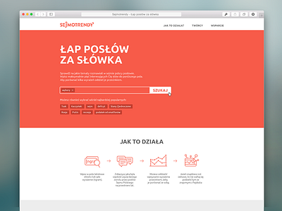 Sejmotrendy - start page data infographics poland politics visualization web application