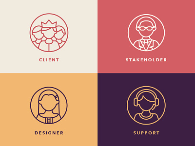 Personas Icons client designer icons line people persona stakeholder stroke support team