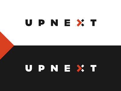 Upnext new logo blackwhite bold logo payments rebranding software wearables