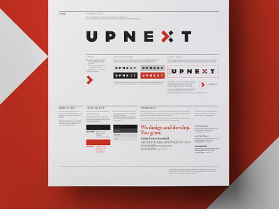 Upnext brief guidelines (A2 poster) guidelines identity logo poster software agency