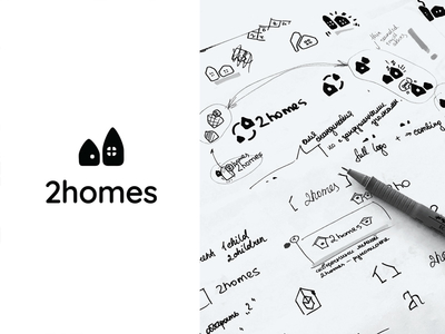 2homes - Logo sketches branding family logo mascot sketch startup