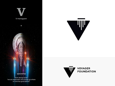 Voyager Foundation logo idea blockchain brand mark branding community economy education gold logo nonprofit process space spaceship