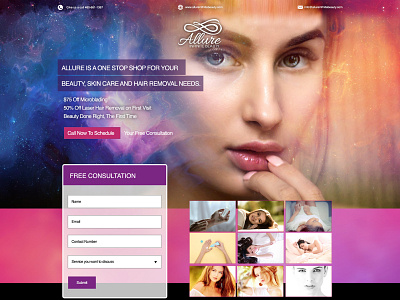 Allureinfinitebeauty Landingpage beauty landingpage spa treatments ui