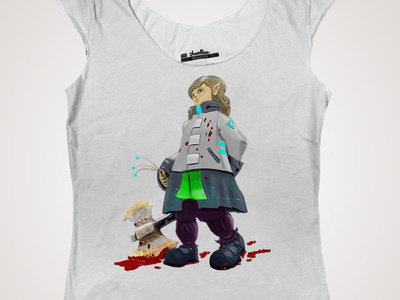 Deadly Innocent axe blood deadly girl illustration art t shirt design