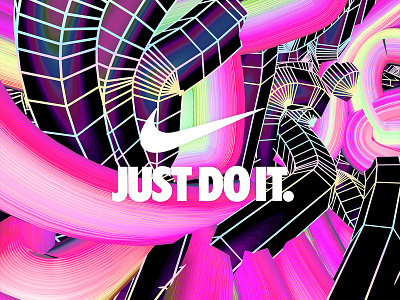 Nike Poster abstract abstract art art artwork colorful design everyday art everydays footwear gradient iridescent just do it klarens logo nike poster poster art retro shapes sport