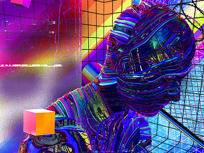 Opacity Human 3d abstract abstract art artwork chromatic cinema4d colorful gradient grunge iridescent klarens liquid liquify material opacity poster poster art retro transparent vaporwave