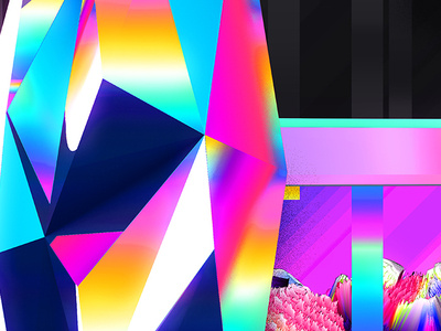 Crystal Displace 90s design daily retro chromatic everydays everyday art cyberpunk abstract art vaporwave poster art poster gradient abstract colorful klarens iridescent artwork displace crystal