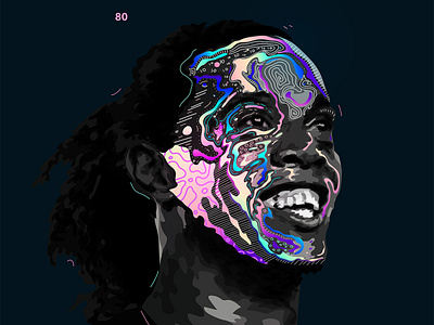 Ronaldinho abstract abstract art artwork colorful everyday art gradient graphic illustration iridescent klarens poster poster art ronaldinho soccer trippy