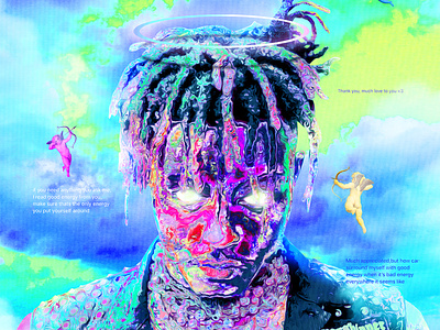 Download Juice Wrld Aesthetic Blue And Black Wallpaper
