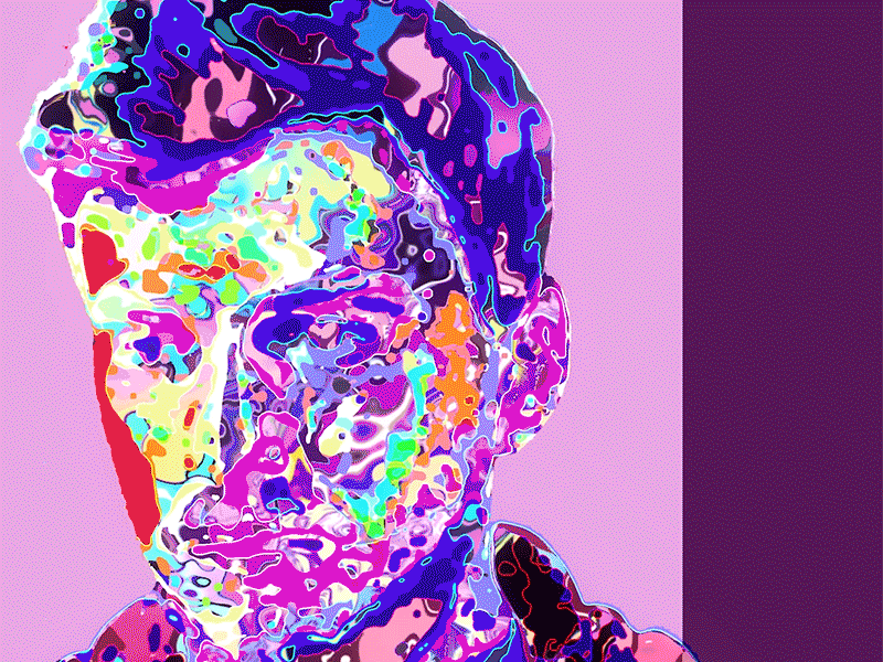 Self Portrait 1 abstract art artwork colorful drugs gif glitchy gradient iridescent klarens modern portrait portrait art portrait illustration psychedelic retro trendy trippy vivid wavy