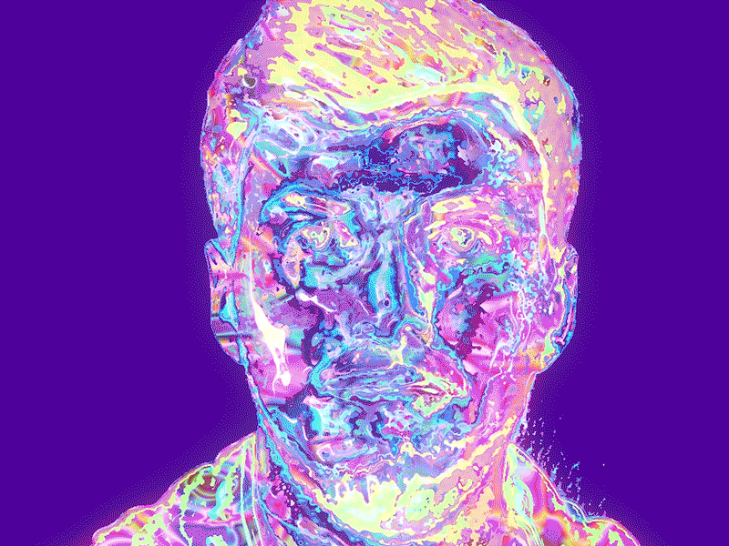 Self Portrait 2 abstract art artist artwork colorful cover art everyday gif gif animation glitchy gradient iridescent klarens portrait poster psychedelic trippy visualizer visuals vivid