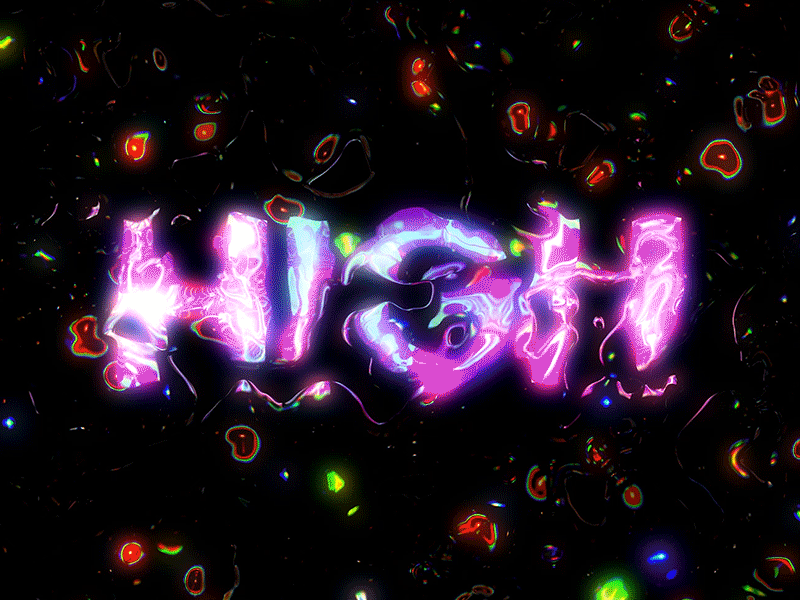 HIGH abstract chromatic chrome colorful dark drugs glow glowing high hipster klarens loop psychedelic retro stars trippy tumblr typography vaporwave vivid