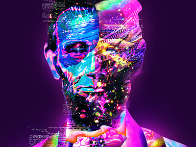 Trippy Lincoln abraham abraham lincoln abstract art artwork collage art colorful everydays gradient iridescent klarens lincoln minimal minimalist patterns poster psychedelic texture tripping trippy