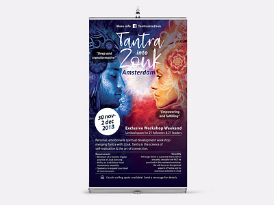 Tantra into zouk poster banner banner brand and identity branding design digital graphic indesign poster print promotion typography