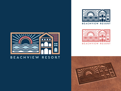 Beachview Resort beach branding country club embossed logo luxury resort vacation