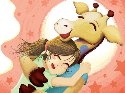 Giraffe Hug children book fun giraffe hospital hug illustration nurse story book