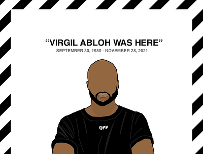 "Virgil Abloh was here" abstract avatar black design fashion illustration off white rip streetwear virgil abloh