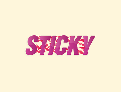 Sticky bloody design illustration logo sticky typography vector