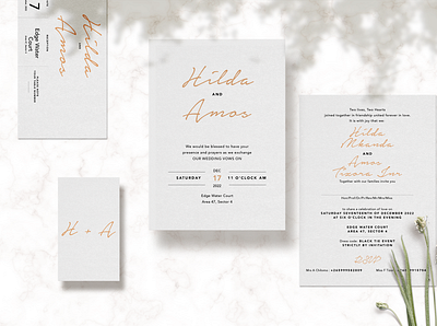 Wedding Card Invitation & Program branding clean design graphic design minimal publication design wedding wedding card