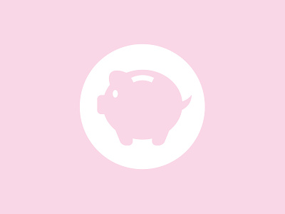 Piggy Bank flat icon illustration pastel pig piggy bank