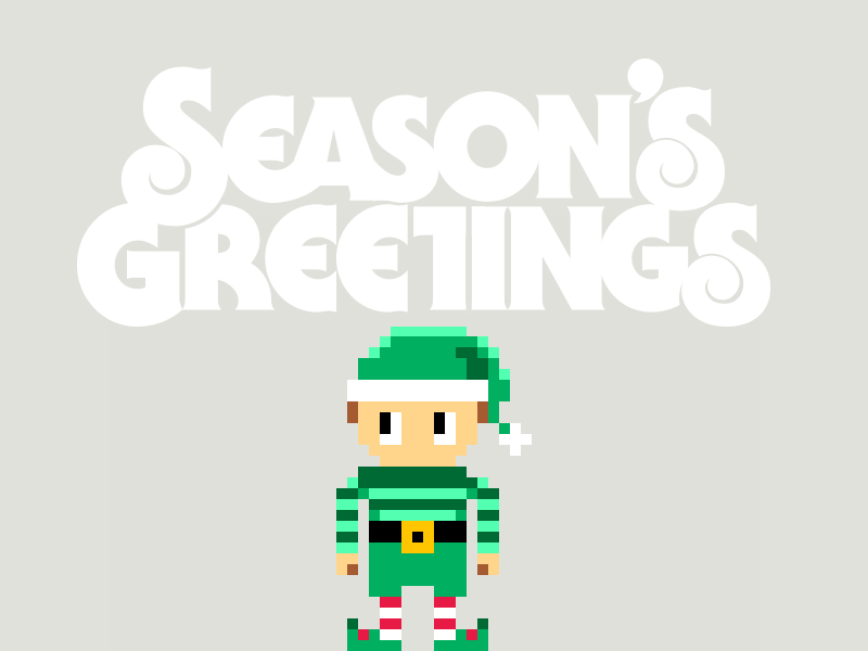 8-bit-elf 8 bit animated animation card christmas elf gif pixel art type typography
