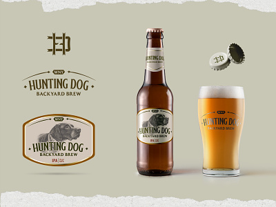 Hunting Dog Beer branding design illustration logo
