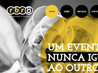 RBR8 Promoções & Eventos black full screen background gold greyscale pictures promoções eventos website design
