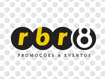 RBR8 Promoções & Eventos Logo black bold circles gold logo logo design