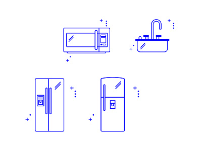 Kitchen appliances Icon Set Idea