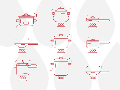 Hot Pot icon design iconography illustration kitchen line art lineart pattern pattern a day pattern art pot pots stove wok
