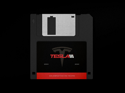 Tesla Floppy Disk 20 anniversary campaign concept disk floppy motors tesla vintage years