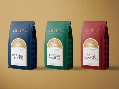 Royal Hot Chocolate Co. Packaging chocolate coco coffee company gingham hot packaging plaid restaurant royal