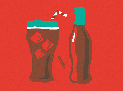 Summer Coaster "Coke" bottle coaster coca cola drink glass grainy illustration pencil summer