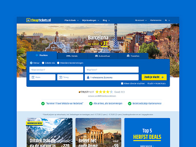 Cheaptickets - Home with Horizontal Search box