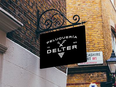 DELTER Barbershop Final Logo barbershop brand branding cut design final freelance graphic graphic design logo logotype mock oldie peluquería retro signage traditional vector vintage work