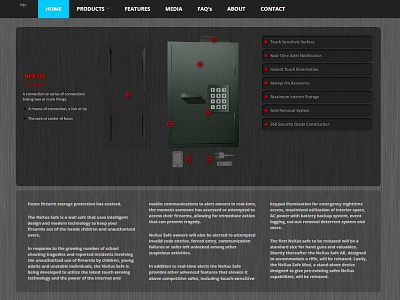 Nexus Safe Co - Interactive Home Page 3d modeling 3d rendering actionscript adobe flash animation flash icons oop ui ux ux ui design