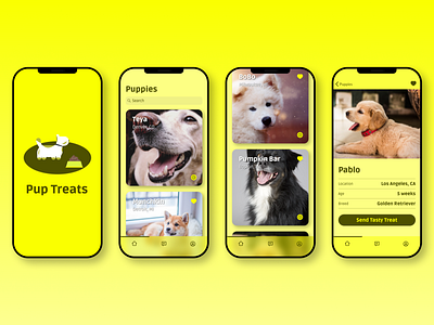 Pup Treats design figmadesign mobile app treats ui ux visualdesign