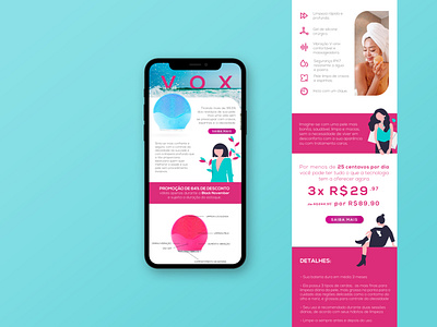 Limpador de Pele - VOX - Landing Page Mobile app branding design illustration landing page logo ui ux vector web