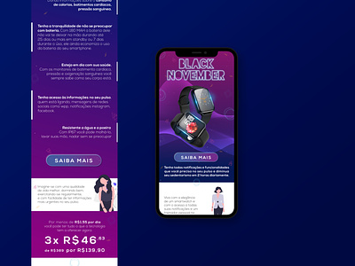 SmartWatch - B57 - Landing Page Mobile app branding design editorial art gold illustration ui ux vector web