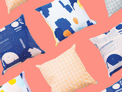 Poketo pillows design illustration pattern surface design textile print
