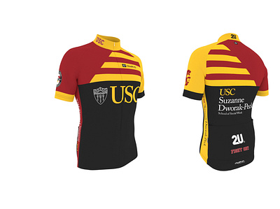 USC Cycling Jersey branding design flat vector