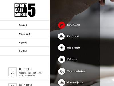 Grand Cafe Markt cafe full restaurant screen web webdesign